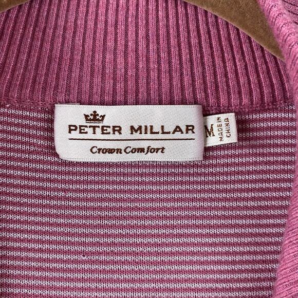 Peter Millar Pink Quarter Zip Pullover Sweater Size M Cotton New Without Tag - Picture 4 of 7